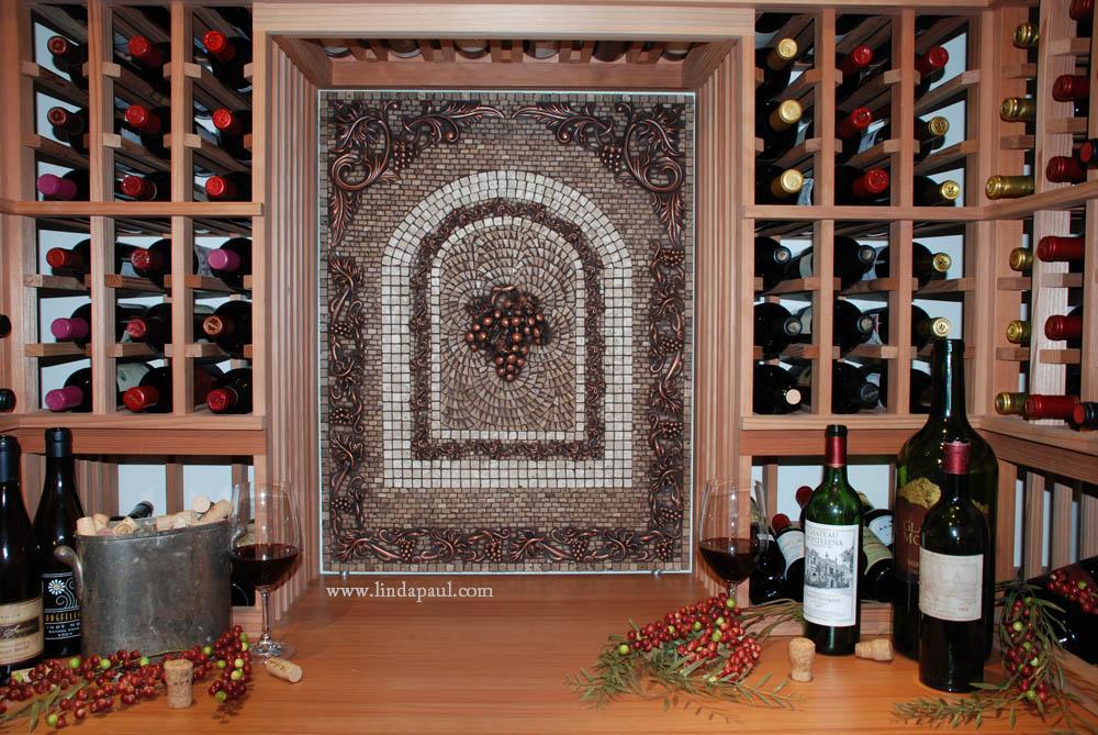 Grapes Mosaic Tile Medallion Kitchen Backsplash Mural Mosaics